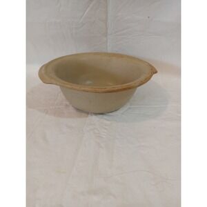 Pampered Chef Heritage Stoneware Mixing Bowl Beige USA Made 2 Quart Handle